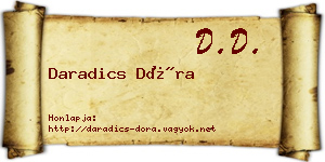 Daradics Dóra névjegykártya