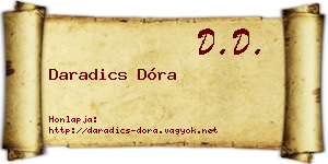 Daradics Dóra névjegykártya